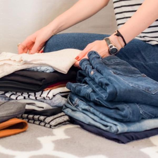 stack of folded clothes
