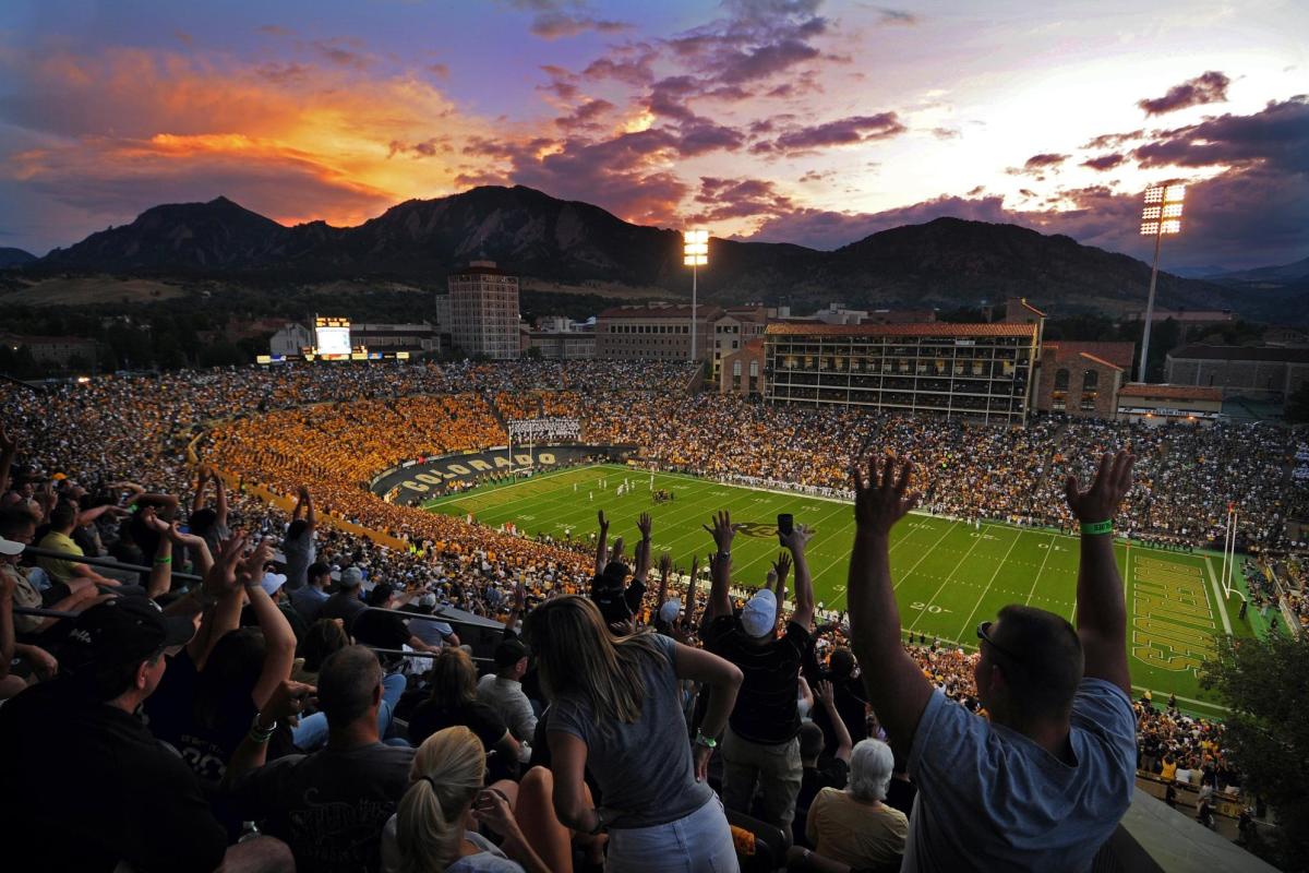 Folsom field in the evening