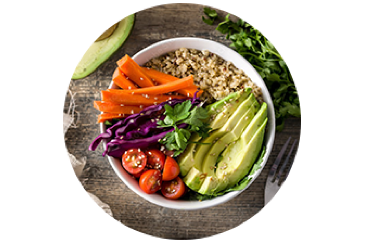A bowl of healthy foods