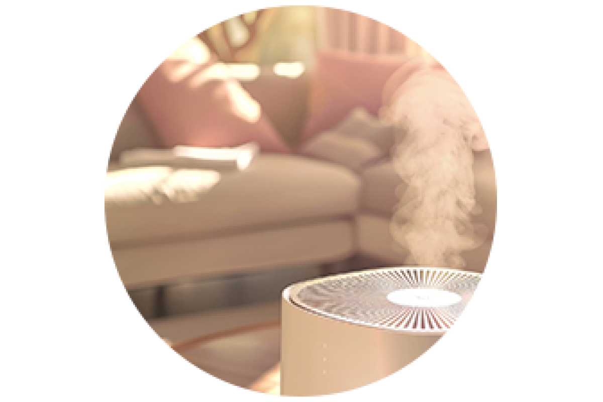 A humidifier in a home