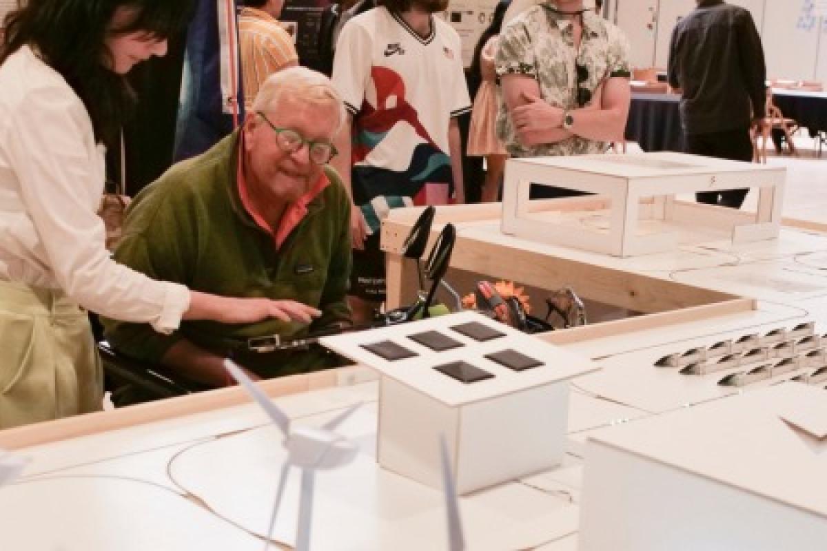 People looking at a project
