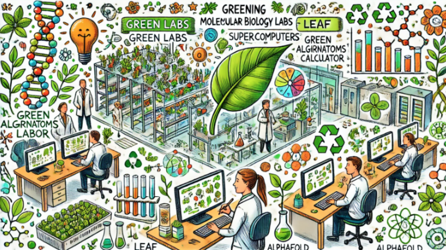 AI Generated Image of a sustainable lab cartoon