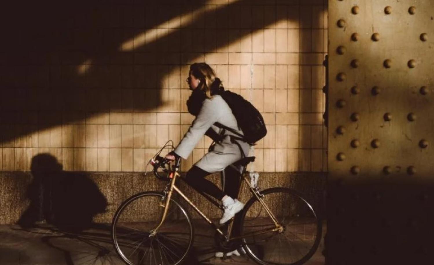 girl biking outside
