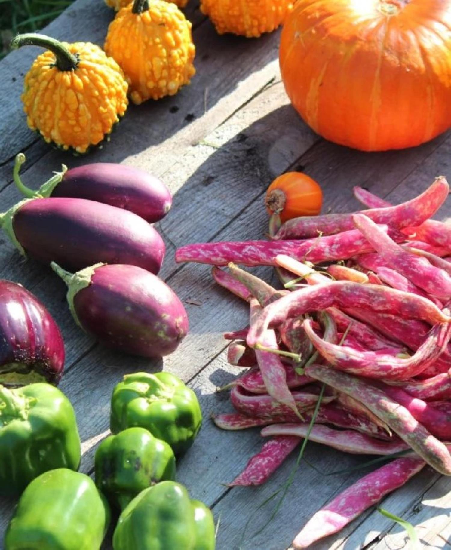 vegetables on a table