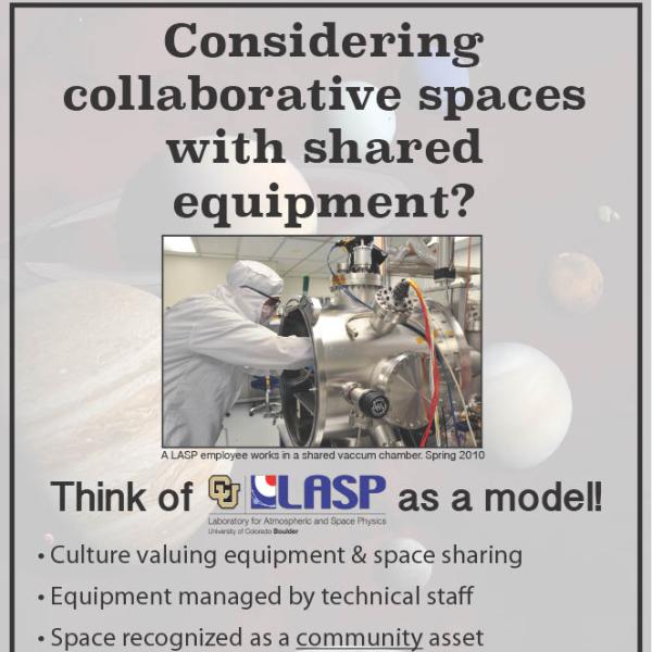 Think of LASP as a model for collaborative space and shared equipment
