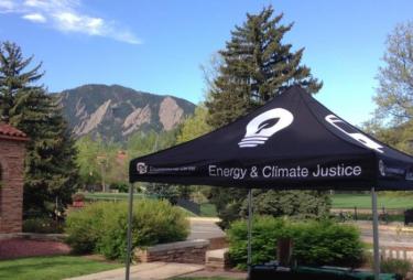 climate justice tent on CU campus