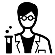 scientist cartoon with test tube