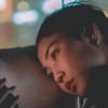 girl looking at phone screen