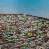 plastic bottles on a beach