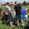 sorting trash on business field