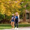students walking on campus
