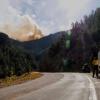 wildfire in the mountains