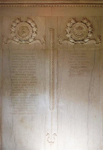 Marble Memorial Wall Inside Front Doors