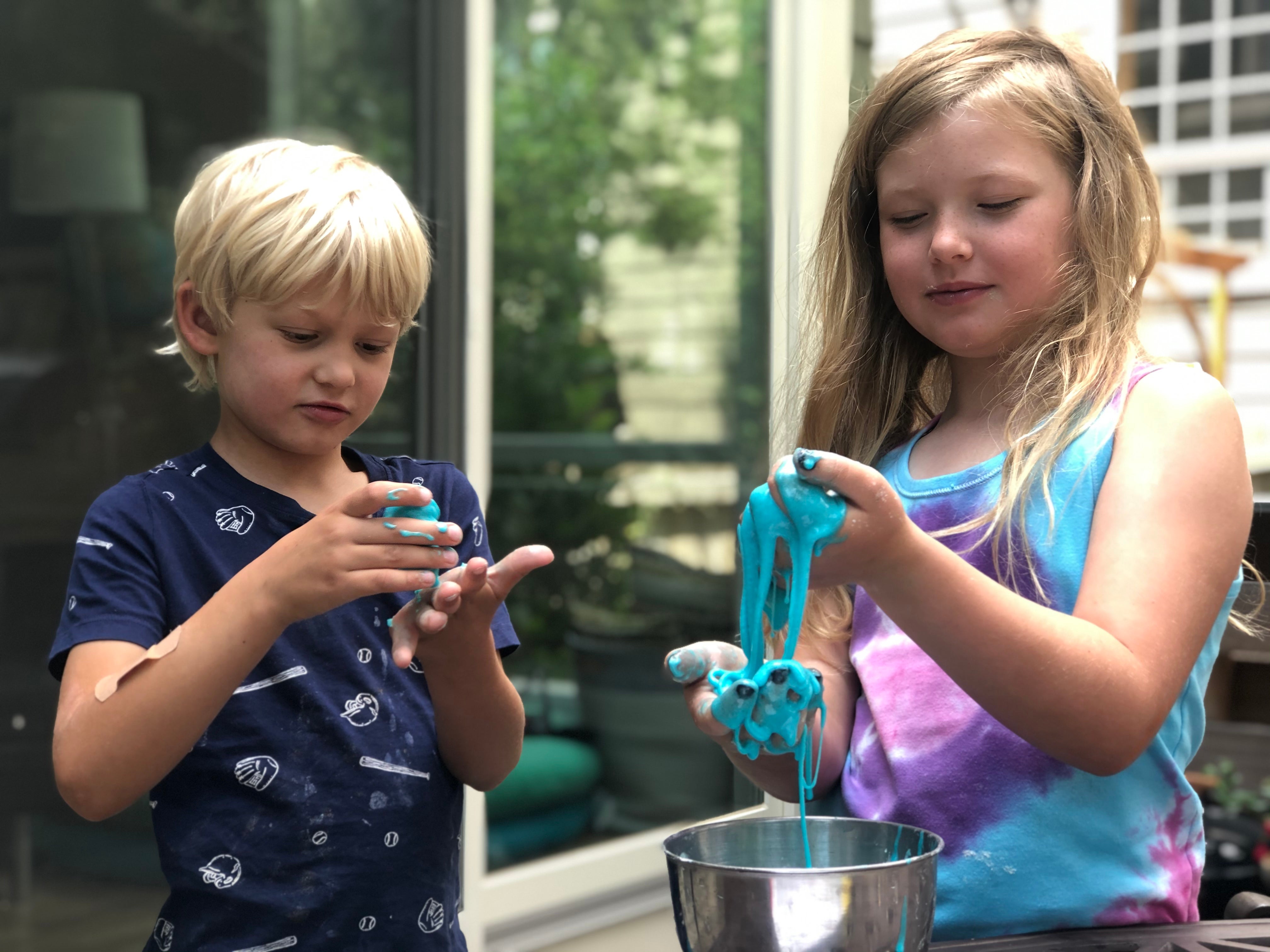 The pandemic brought about different opportunities for Erin Furak, professor of education, and her children, Maia (right) and Aidan (left) to follow their curiosities and conduct science investigations at home.