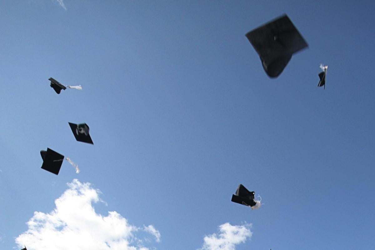 throwing graduation caps