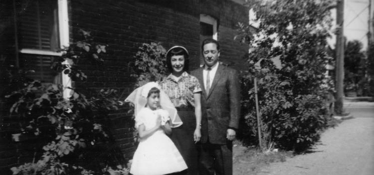 Christine Arguello with her parents in Buena Vista. 
