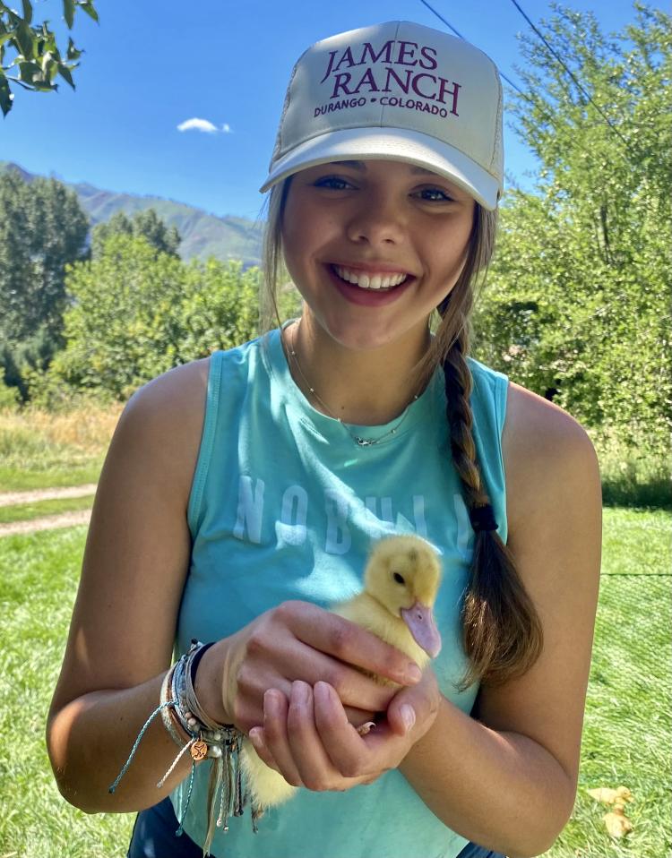 Mylie Lanier with duck