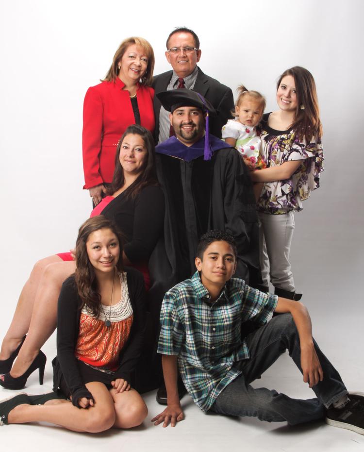 An Arguello family photo following her son's graduation from Colorado Law School.