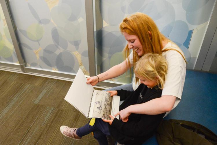Gracie Filler and her Reading Buddies buddy