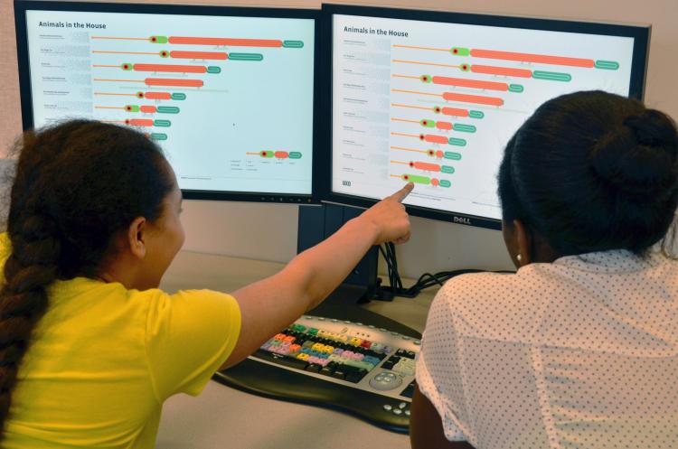 Kids viewing infographic