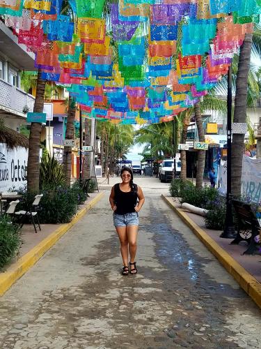 Monica and fiesta flags