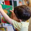 boy in library