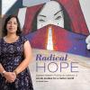 Photo of Noreen Naseem Rodríguez standing infront of a wall mural painting.