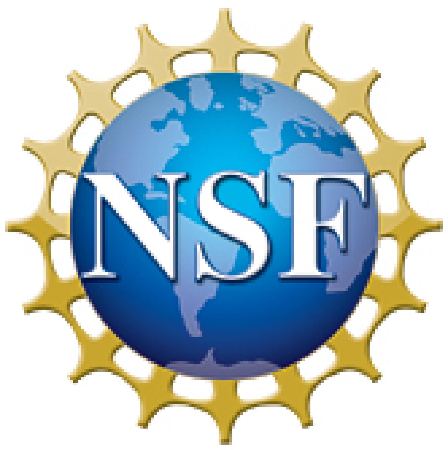 NSF logo showing the world with people linked hand in hand around it.