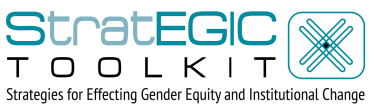 logo for StratEGIC Toolkit, crossed turquoise ribbons