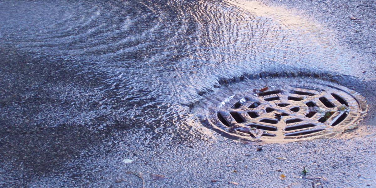 Water going down a drain