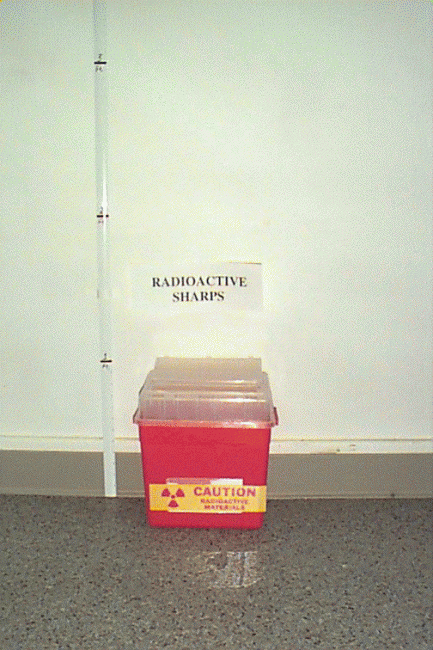 Radioactive sharps container