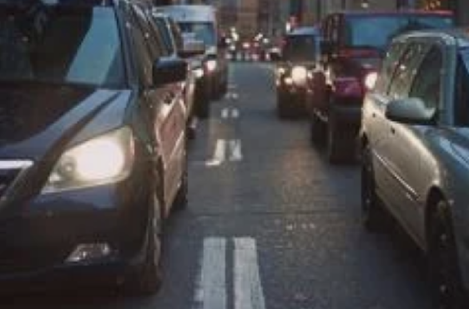line of cars on road
