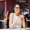 Female engineering sitting at a desk