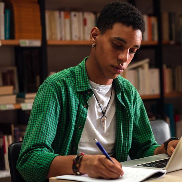 student studying