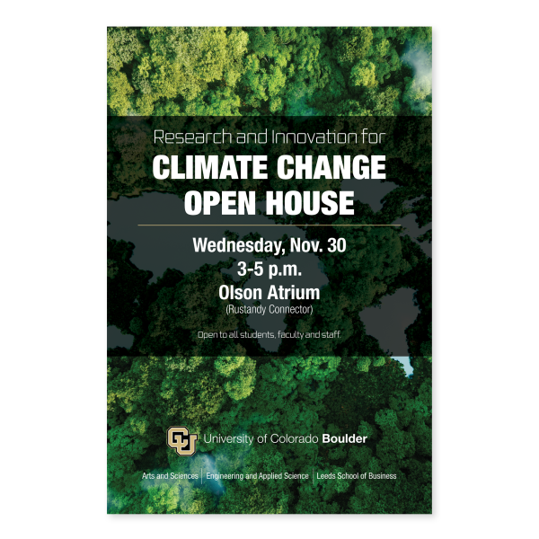 Climate Change Open House sandwich board event sign