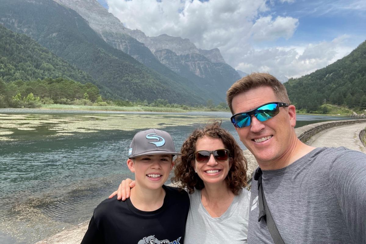 Amy and her family in the mountains