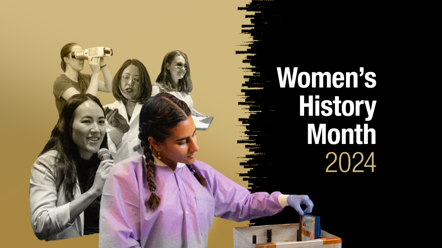 A collage of photos of women in the CU Engineering community