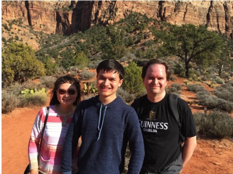 Chris Myers with his wife and son in Utah.