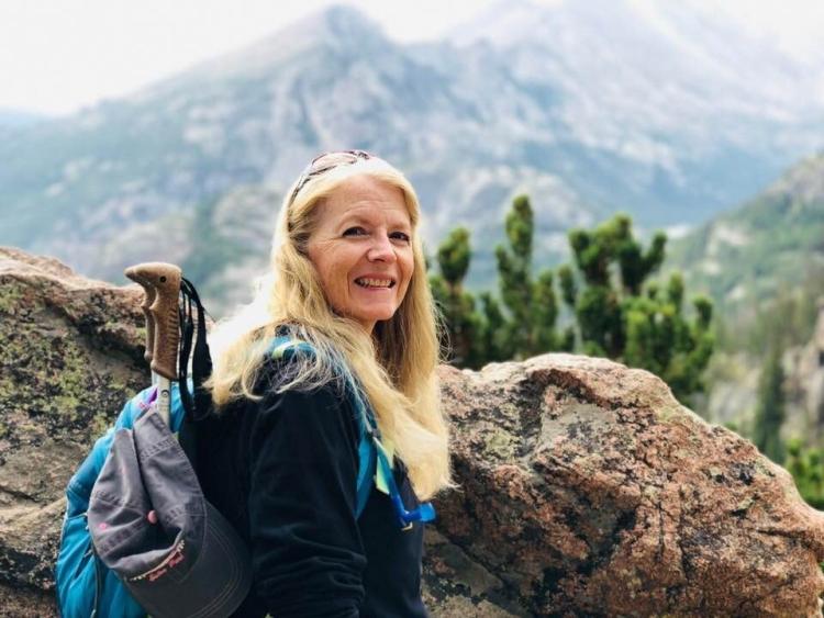 Dorothy Noble on a hike