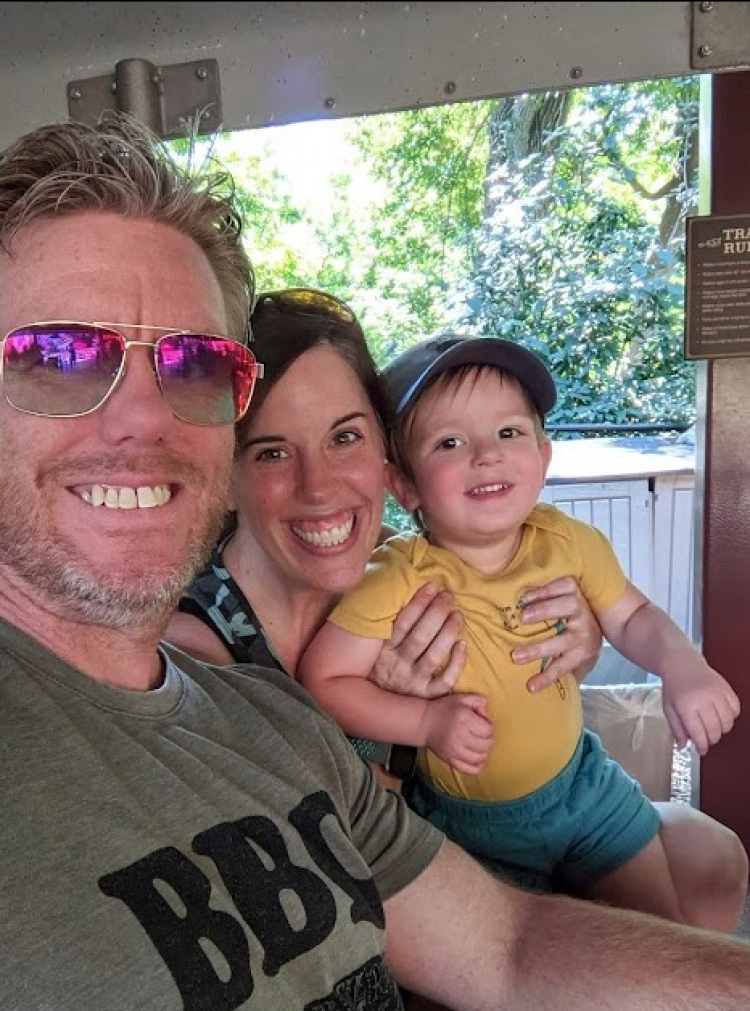 Meredith with her husband and son