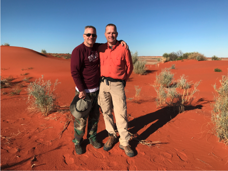 Hanspeter Schaub and Steve White camping in the Australian outback