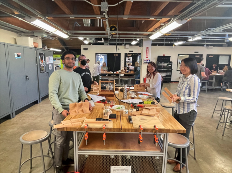 CEAS staff group photo at the Wooden Beverage Holder Crafting Event 2022