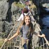 Gabriel Kassadi on a rope bridge 