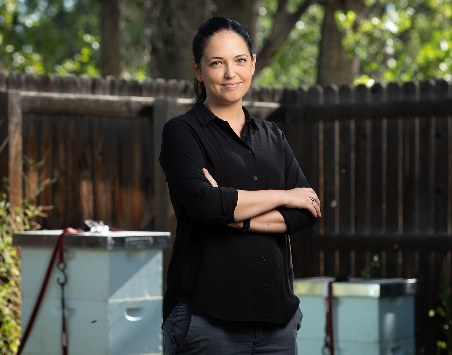 Orit Peleg at her apiary