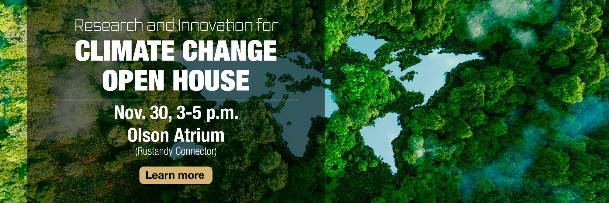 Research and Innovation for Climate Change Open House graphic