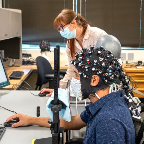 Student using AI in a classroom