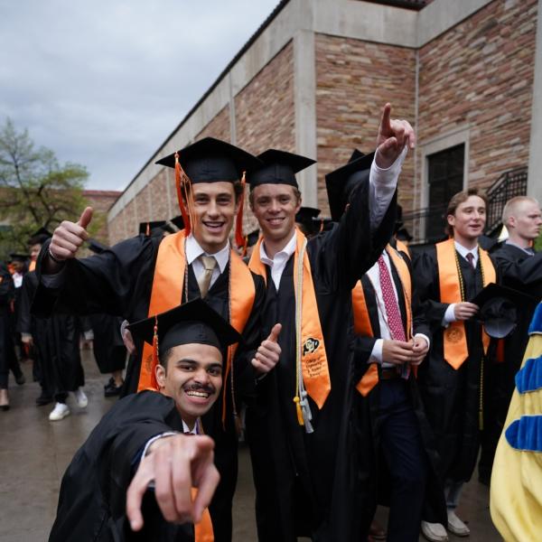 CU Engineering & Applied Science students at CU Boulder's commencement ceremony