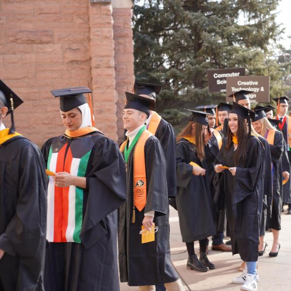 Grads lining up