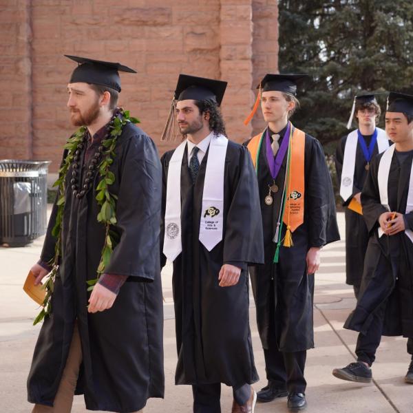 Graduates lining up