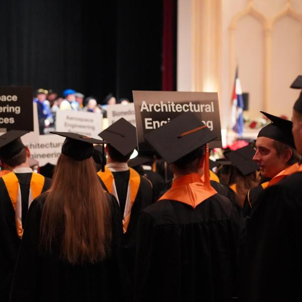 Graduates lined up